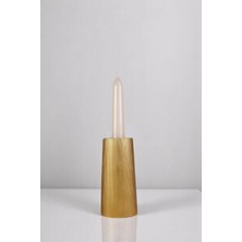 Evene Mumluk Şamdan Ince Mum Uyumlu Altın Eskitme Renk Model 60