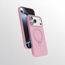 MobaxAksesuar Apple iPhone 17 Pro Max Kılıf M-Safe Şarj Özellikli Standlı Silikon Samara Kapak