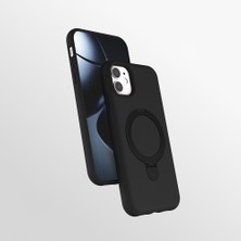 MobaxAksesuar Apple iPhone 11 Kılıf M-Safe Şarj Özellikli Standlı Silikon Samara Kapak