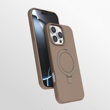 MobaxAksesuar Apple iPhone 16 Pro Kılıf M-Safe Şarj Özellikli Standlı Silikon Samara Kapak