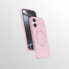 MobaxAksesuar Apple iPhone 16 Kılıf M-Safe Şarj Özellikli Standlı Silikon Samara Kapak