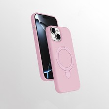 MobaxAksesuar Apple iPhone 13 Kılıf M-Safe Şarj Özellikli Standlı Silikon Samara Kapak