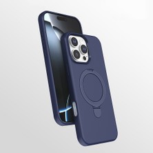 MobaxAksesuar Apple iPhone 16 Pro Kılıf M-Safe Şarj Özellikli Standlı Silikon Samara Kapak