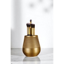 Evene Makyaj Organizeri Makyaj Fırçalığı Makyaj Organizer Düzenleyici Altın Renk Model 89