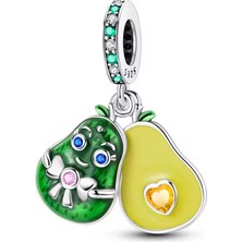Fubena Avokado Eş Sallantılı Gümüş Charm