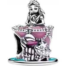 Fubena Alice Harikalar Diyarında Şapka Gümüş Charm