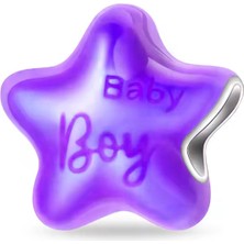 Fubena Mor Yıldızım Oğlum Gümüş Charm