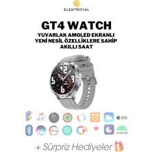 Wearfitpro Gt4 Watch Yuvarlak Amoled Ekran Yeni Nesil Özelliklere Sahip Akıllı Saat Gümüş