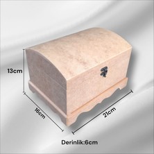 Sekay Ahşap Ahşap Boyanabilir Takı-Makyaj-Aksesuar- Dekoratif Klipsli Kuşaksız Küçük Boy Çok Amaçlı Sandık Kutu