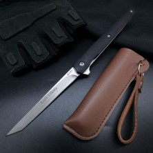 Çılgıntrend Kişiye Özel M390 Çelik Kamp ve Outdoor Çakı – Isim Yazılı Şık Deri Kılıflı