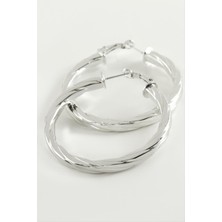 Hg.Aksesuar Burgulu Halka Küpe 4,5 cm