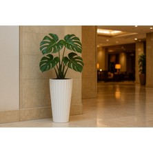 Poliva Lilyum Model Büyük Dekoratif Modern Saksı ve Vazo  ( 30 cm x 58 cm ) Iç Hazneli