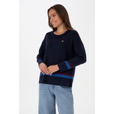 U.S. Polo Assn. Kadın Lacivert Bisiklet Yaka Kazak 50314598-VR033