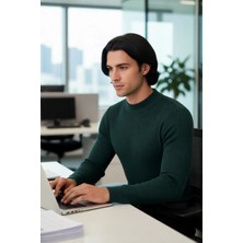 FRM Erkek Fitted Dik Yaka Uzun Kol Triko Kazak Günlük Şıklık ve Konfor Için Ideal Seçim Kaliteli