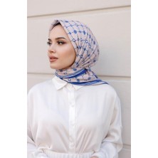 Q Serisi Eşarp Pudra Saks Mavi