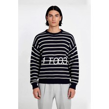Ersefa Unisex Basic Bisiklet Yaka Çizgili Triko Kazak Modern ve Rahat Kış Kombinleri Için Ideal Bir Parça