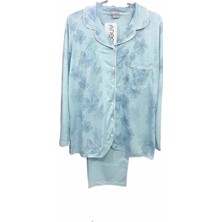 Nena Kadın Uzun Kollu Önden Açık % 100 Pamuk Pijama TAKIMI-14934