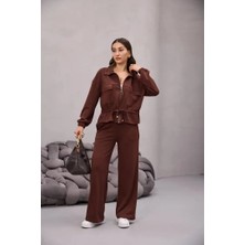 Cemo Fermuarlı Bağlamalı  Cep Detay  Gömlekli Takım