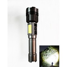 Gaman 10000 Lümen Ultra Parlak Uzun Menzilli Dijital Göstergeli Şarjlı Profesyonel El Feneri