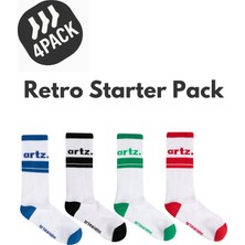 Arteziahn Retro Starter 4 Pack Unisex Spor & Lifestyle Havlu Taban Çorap (4 Adet)