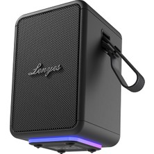 Lenyes S874 Su Geçirmez Özellikli Rgb Işıklı Askılı Taşınabilir Tws Bluetooth Hoparlör V5.3 Siyah