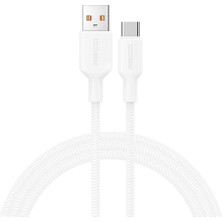 Recci RS46C Usb-A To Type-C 2.4A Hızlı Şarj Özellikli Data ve Şarj Kablosu 100W 1.2m Beyaz