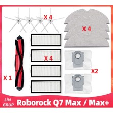 Lin Grup Roborock Q7 Max Uyumlu Robot Süpürge Yedek Parça Seti Kıl Fırça Set