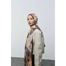 Modakaşmir Nileya Desen Pamuk Şal - Acı Kahve