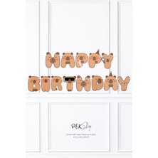 Pekshop Kapibara Happy Birthday Banner Capybara Tema Parti Süsleri Ipe Dizili Duvar Süsü