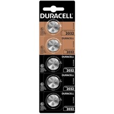 Duracell CR2032 Lityum Düğme Pil 5'li Paket Yüksek Enerji Yoğunluğu ve 3 Volt Elektriksel Özellikler
