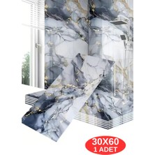 Renkli Duvarlar Shiny Blue Gold Mermer Desenli 60x30cm Yapışkanlı Mutfak Banyo Kaplama Duvar Paneli Kağıdı TX-6969