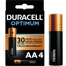 Duracell Optimum 1.5 Volt Alkalin Aa 4’lü Ince Kalem Pil MX1500