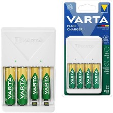 Varta Plug AA/AAA Kalem Pil Şarj Cihazı Aleti 2100mAh Ni-MH Pil Hediyeli Uzun Ömürlü ve Akıllı Şarj