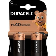 Duracell C Boy Pil 2'li Paket LR14/MN1400 1.5 V Yüksek Performanslı Uzun Ömürlü