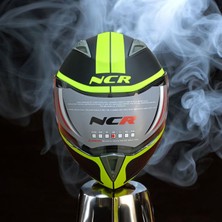 NCR-158 Çene Açılır Gözlüklü E-Ce Belgeli Kask Sarı Grafık