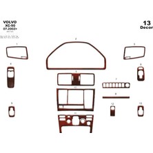 Mars Cockpit Design Volvo Xc 90 Uyumlu Konsol-Torpido Kaplama 2002 13 Parça Maun