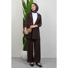Giza Store Elvin Pantolonlu Takım Acı Kahve
