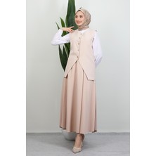 Meyra Yelek Etekli Takım Krem