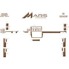 Mars Cockpit Design Skoda Favorit 1989-1995 Konsol - Torpido Kaplama 46 Parça Açık Meşe