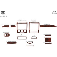Mars Cockpit Design Seat Ibiza Alüminyum Kaplama 2002 - 2010 Arası 14 Parça  Maun