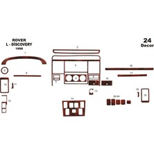 Mars Cockpit Design Land Rover Discovery Konsol-Torpido Kaplama 1998-2004 24 Parça Maun