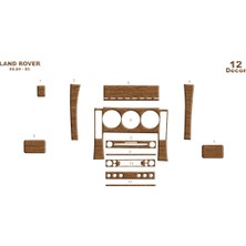 Mars Cockpit Design Land Rover Freelander Konsol-Torpido Kaplama 2004-2006 12 Parça Açık Meşe
