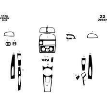 Mars Cockpit Design Tata Xenon 4x4 Konsol-Torpido Kaplama 2009 26 Parça Piano Black