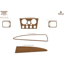 Mars Cockpit Design Suzuki Liana Konsol-Torpido Kaplama 2001-2003 6 Parça Açık Meşe