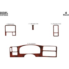 Mars Cockpit Design Suzuki Wagon R Konsol-Torpido Kaplama 1997-2000 4 Parça Maun