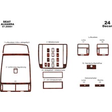 Mars Cockpit Design Seat Alhambra Konsol-Torpido Kaplama 2000 24 Parça Maun