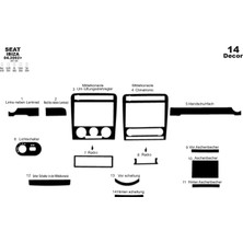 Mars Cockpit Design Seat Ibiza Alüminyum Kaplama 2002 - 2010 Arası 14 Parça  Piano Black