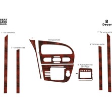 Mars Cockpit Design Seat Leon Alüminyum Kaplama 2005 - 2010 Arası 8 Parça  Maun