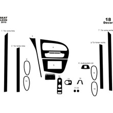 Mars Cockpit Design Seat Leon Torpido-Konsol Kaplama 2010 - 2014 Arası Piano Black