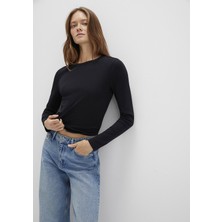 Mavi Uzun Kollu Siyah Basic Tişört 1613619-900